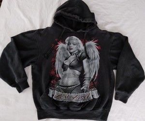 Jon Lauren Apparel Marilyn Monroe Lost Angel Faded Black Hoodie Womens Small